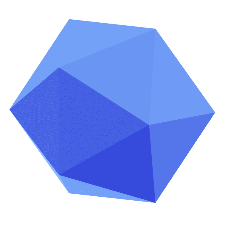 Background image of a icosahedron in a floating animation